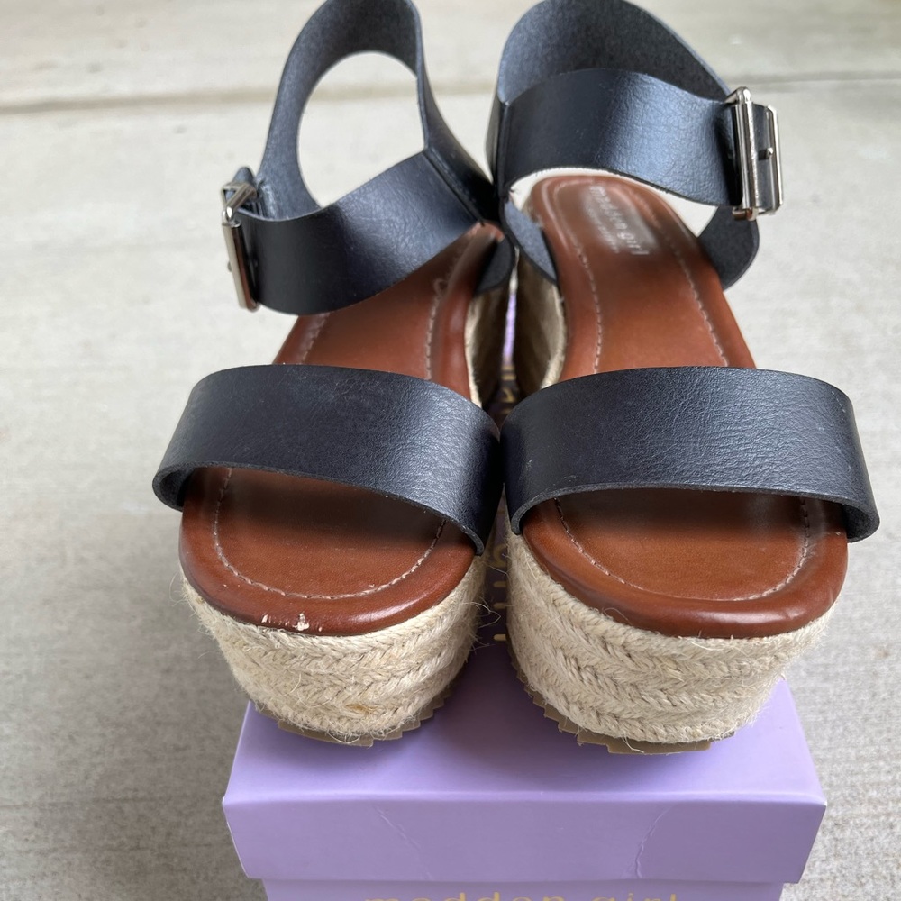 Steve Madden faux leather platform wedges